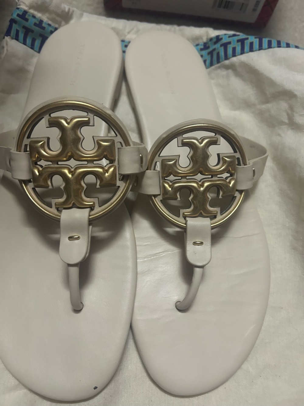 TORY BURCH crystal MILLER leather sandals. - Picture 2 of 16